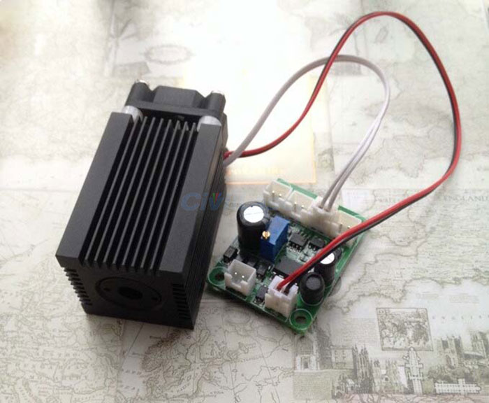 450nm 800mW 12V 蓝色 半导体 绿色激光模组 点状 带TTL调制